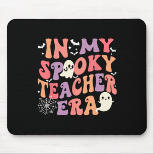 In My Spooky Teacher Era Ghost Halloween Retro Tea Mouse Pad