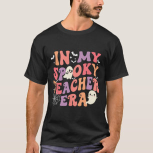 In My Spooky Teacher Era Ghost Halloween Retro Tea T-Shirt