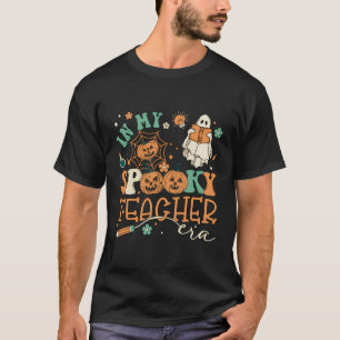 In My Spooky Teacher Era Ghost Halloween Retro Tea T-Shirt