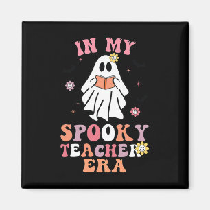 In My Spooky Teacher Era Groovy Hippie Retro Ghost Magnet