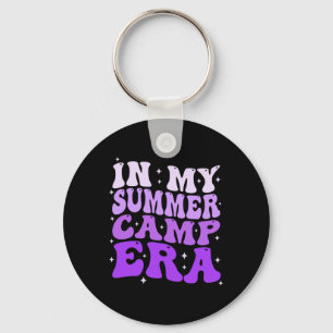 In My Summer Camp Era Groovy Funny Camping Camper Key Ring