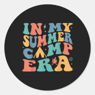 In My Summer Camp Era Groovy Summer Funny Camping Classic Round Sticker