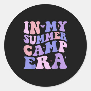 In My Summer Camp Era Groovy Summer Vacation Campi Classic Round Sticker