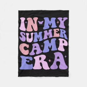 In My Summer Camp Era Groovy Summer Vacation Campi Fleece Blanket