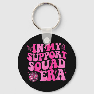 In My Support Squad Era Groovy Breast Cancer Aware Key Ring