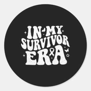 In My Survivor Era Pink Ribbon Breast Cancer Aware Classic Round Sticker