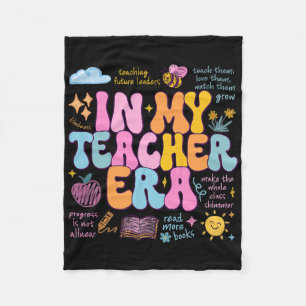 In My Teacher Era Back To School Appreciation Tren Fleece Blanket