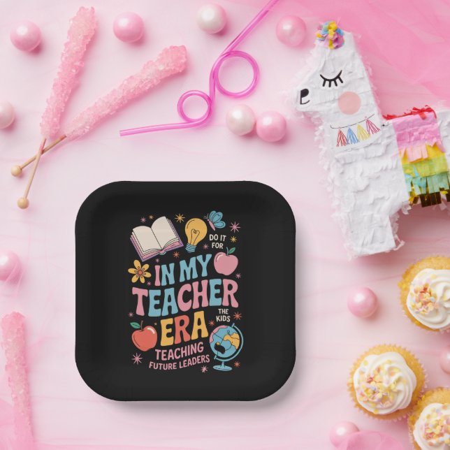 In My Teacher Era Back to School Kindergarten Paper Plate (Party)