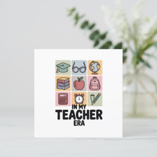 In My Teacher Era Kindergarten Teacher Life Thank You Card
