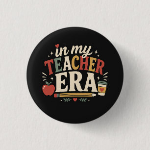 In My Teacher Era Retro Teacher 3 Cm Round Badge