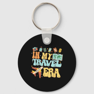 In My Travel Era Funny Traveller Aeroplane Summer Key Ring