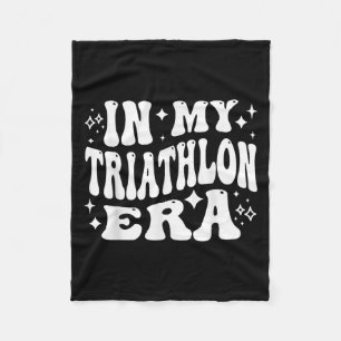 In My Triathlon Era Funny Swim Bike Run Athlete Fleece Blanket
