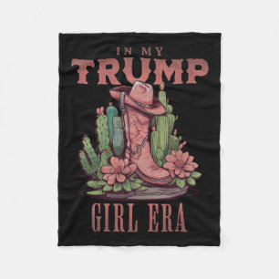 In My Trump Girl Era Western Usa American Cowgirl Fleece Blanket