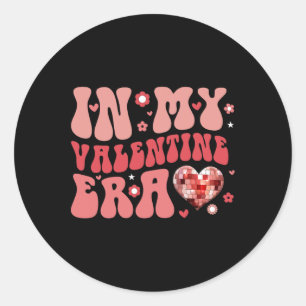 In My Valentine Era Cute Valentine's Day Girls Kid Classic Round Sticker