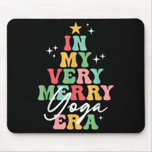 In My Very Merry Yoga Era Yogi Christmas Groovy Re Mouse Pad