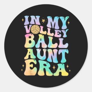 In My Volleybyll Aunt Era Tie Dye Volleybyll Sport Classic Round Sticker