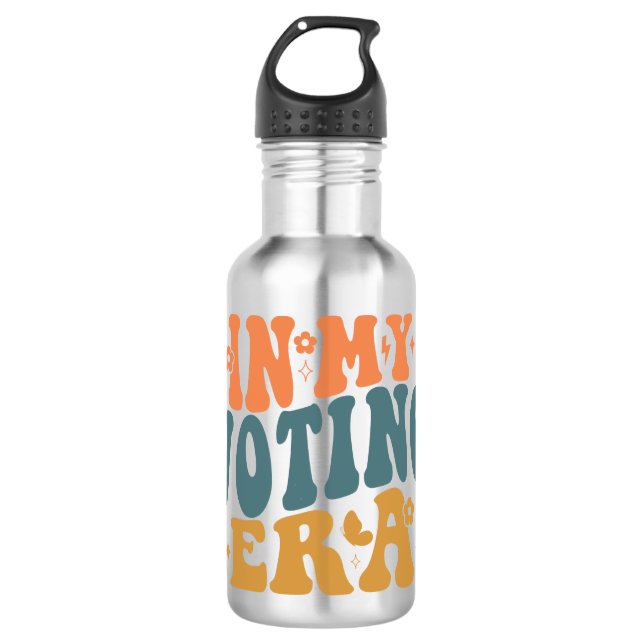 In My Voting Era Retro Wavy 532 Ml Water Bottle (Front)