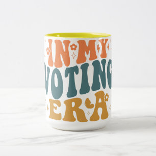 In My Voting Era Retro Wavy Two-Tone Coffee Mug