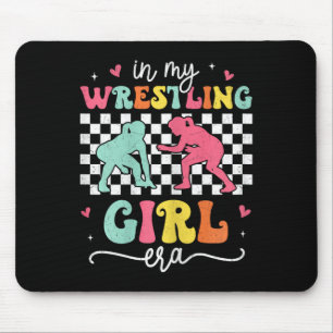 In My Wrestling Girl Era Groovy Retro Proud Wrestl Mouse Pad