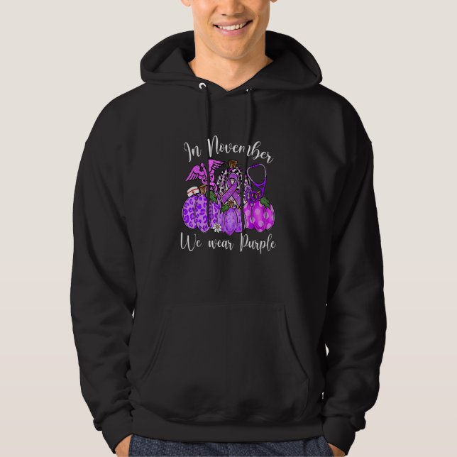 In November Family We Wear Purple Pumpkin Epilepsy Hoodie (Front)