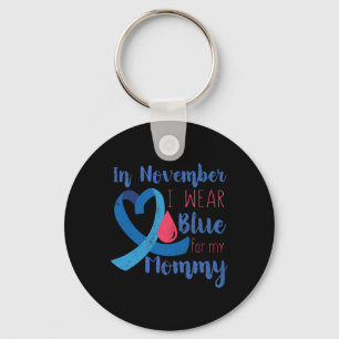 In November T1d Awareness Ribbon Blue For Mummy Di Key Ring