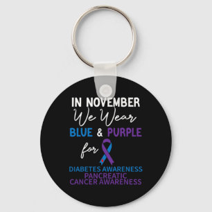 In November We Wear Blue And Purple Diabetes Pancr Key Ring