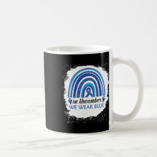 In November We Wear Blue Bleached Rainbow Blue Rib Coffee Mug