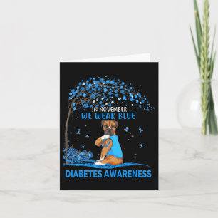 In November We Wear Blue Boxer Tattoo Dog Diabetes Card