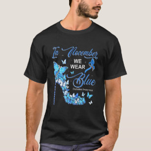 In November We Wear Blue Butterflies Cure Diabetes T-Shirt