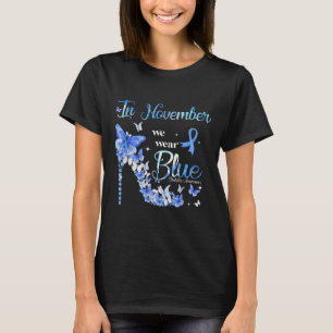 In November We Wear Blue Butterflies Diabetes Awar T-Shirt