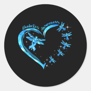 In November We Wear Blue Cure Diabetes Awareness L Classic Round Sticker