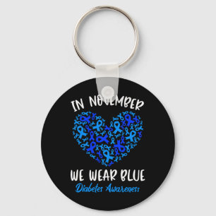 In November we Wear Blue Cure Diabetes Awareness L Key Ring