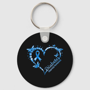 In November We Wear Blue Cure Diabetes Awareness L Key Ring