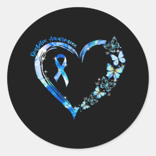 In November We Wear Blue Diabetes Awareness Butter Classic Round Sticker