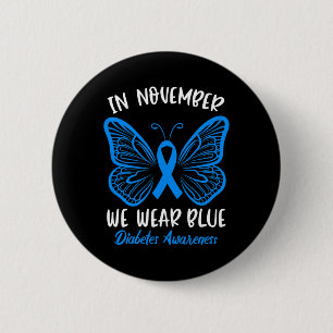 In November we Wear Blue Diabetes Awareness Cute B 6 Cm Round Badge