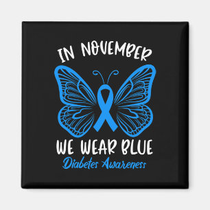 In November we Wear Blue Diabetes Awareness Cute B Magnet