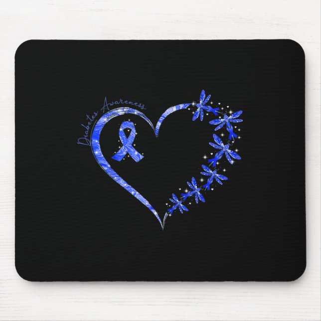 In November We Wear Blue Diabetes Awareness Dragon Mouse Pad (Front)