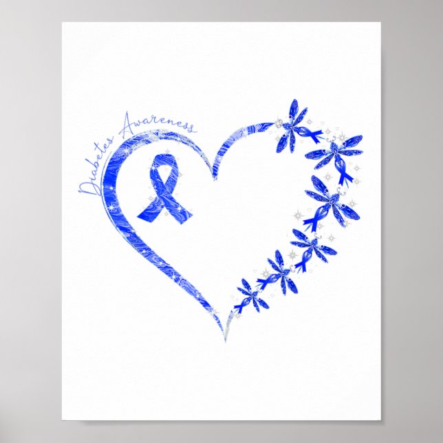 In November We Wear Blue Diabetes Awareness Dragon Poster (Front)