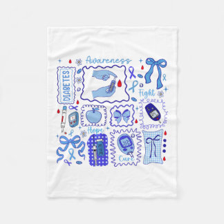 In November We Wear Blue Diabetes Awareness Fight Fleece Blanket