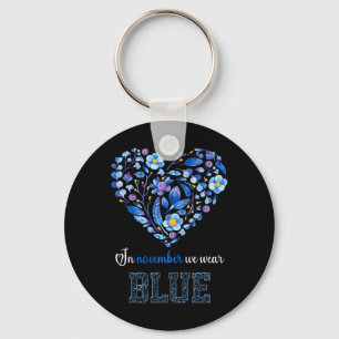 In November We Wear Blue - Diabetes Awareness Flow Key Ring