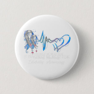 In November We Wear Blue Diabetes Awareness Gifts  6 Cm Round Badge