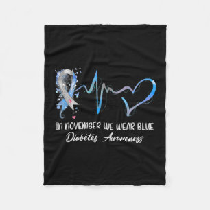 In November We Wear Blue Diabetes Awareness Gifts  Fleece Blanket