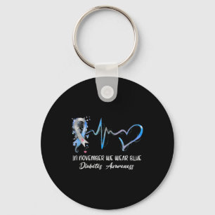 In November We Wear Blue Diabetes Awareness Gifts  Key Ring