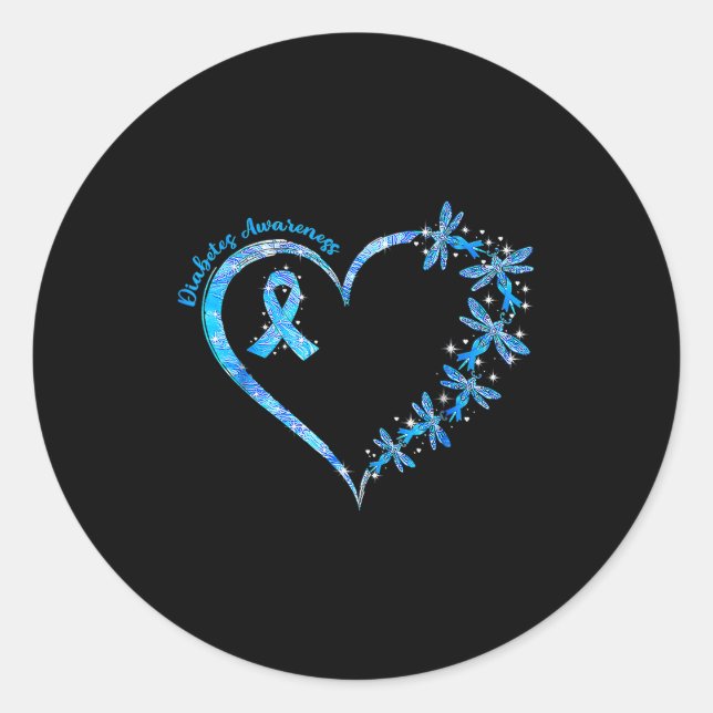 In November We Wear Blue Diabetes Awareness Love  Classic Round Sticker (Front)