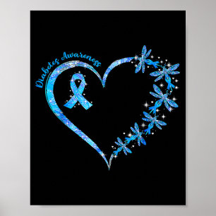 In November We Wear Blue Diabetes Awareness Love  Poster
