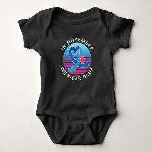 In November We Wear Blue diabetes awareness month Baby Bodysuit