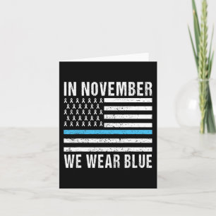 In November We Wear Blue Diabetes Awareness Month Card