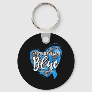 In November We Wear Blue Diabetes Awareness Month Key Ring