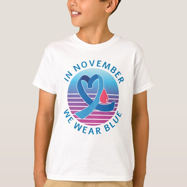 In November We Wear Blue diabetes awareness month T-Shirt (Front)