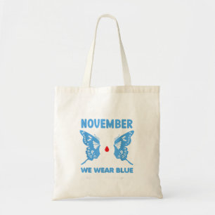 In November We Wear Blue Diabetes Awareness Month Tote Bag